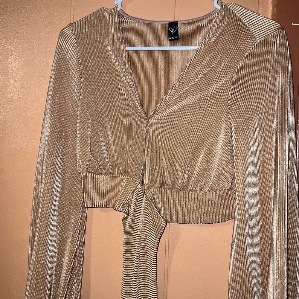 Windsor crop blouse long sleeve